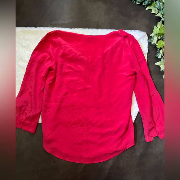 Joie Marlo Button Tab Silk Blouse M - Picture 5 of 6